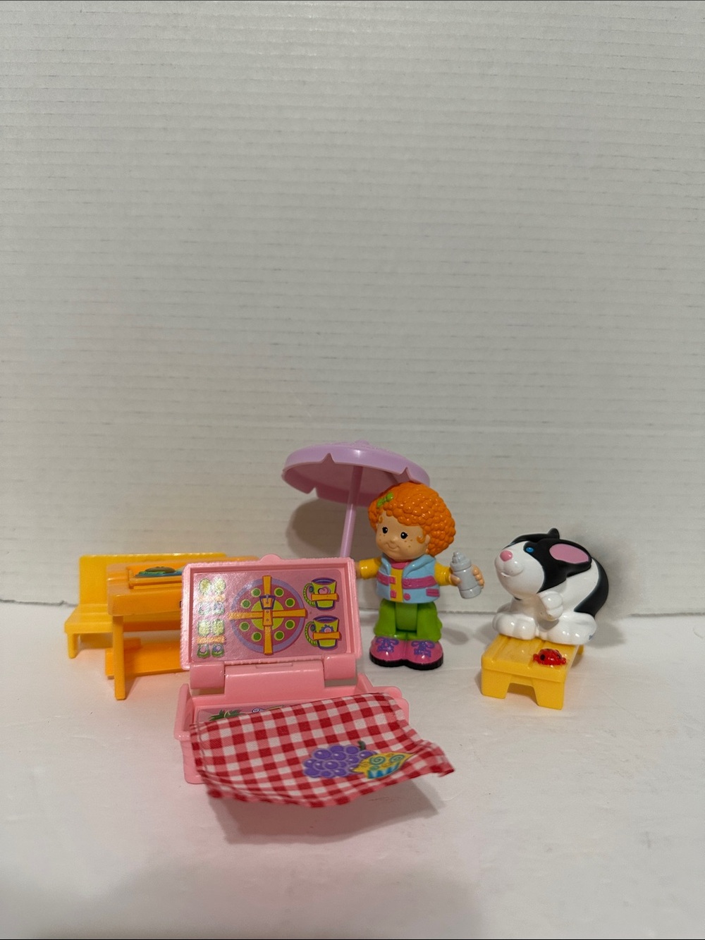 Fisher-Price Little People Vintage Elena & Her Sunny Day Picnic Set Complete